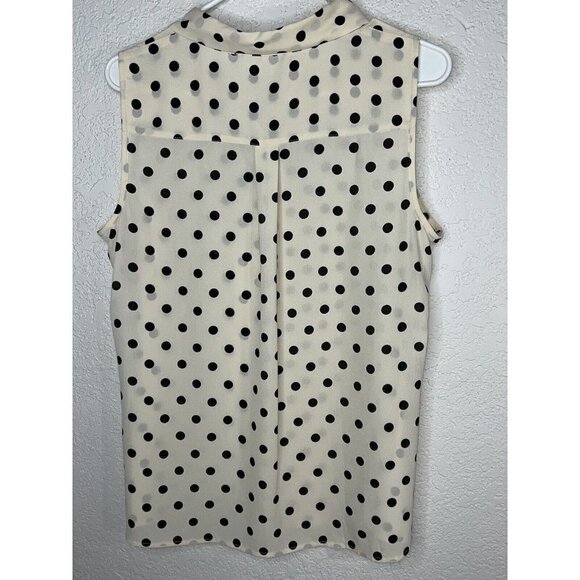 NWT Karl Lagerfeld Paris Suits Sleeveless Blouse Off White Black Size Medium T - Picture 7 of 8